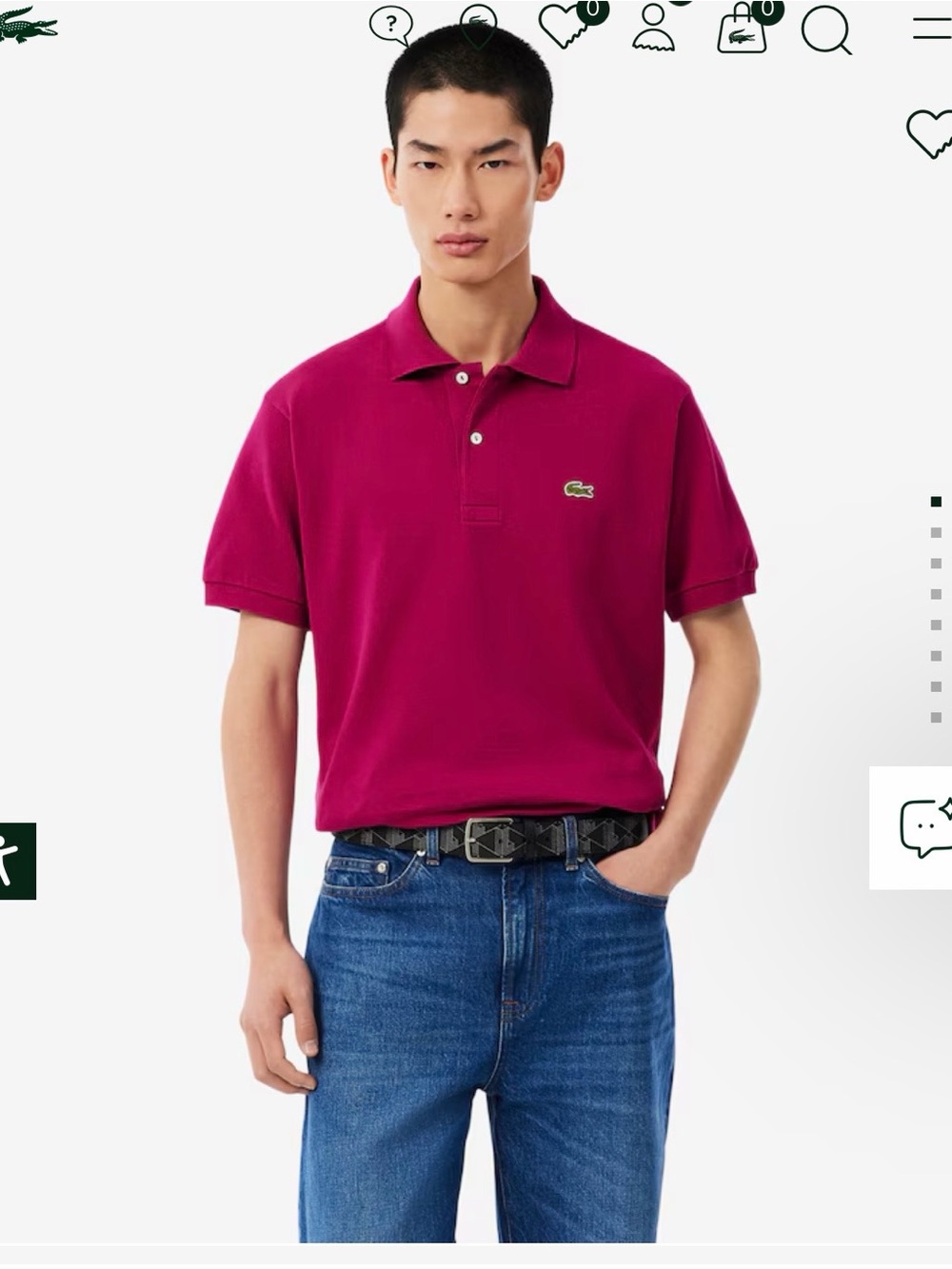 Lacoste Men's Short-Sleeve Polo in Deep Magenta